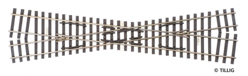 TILLIG 85263 - Kreuzung H0 links/H0m rechts, Länge 232 mm Kreuzwinkel 15°